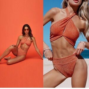 Beach Riot Orange Shimmer Bikini